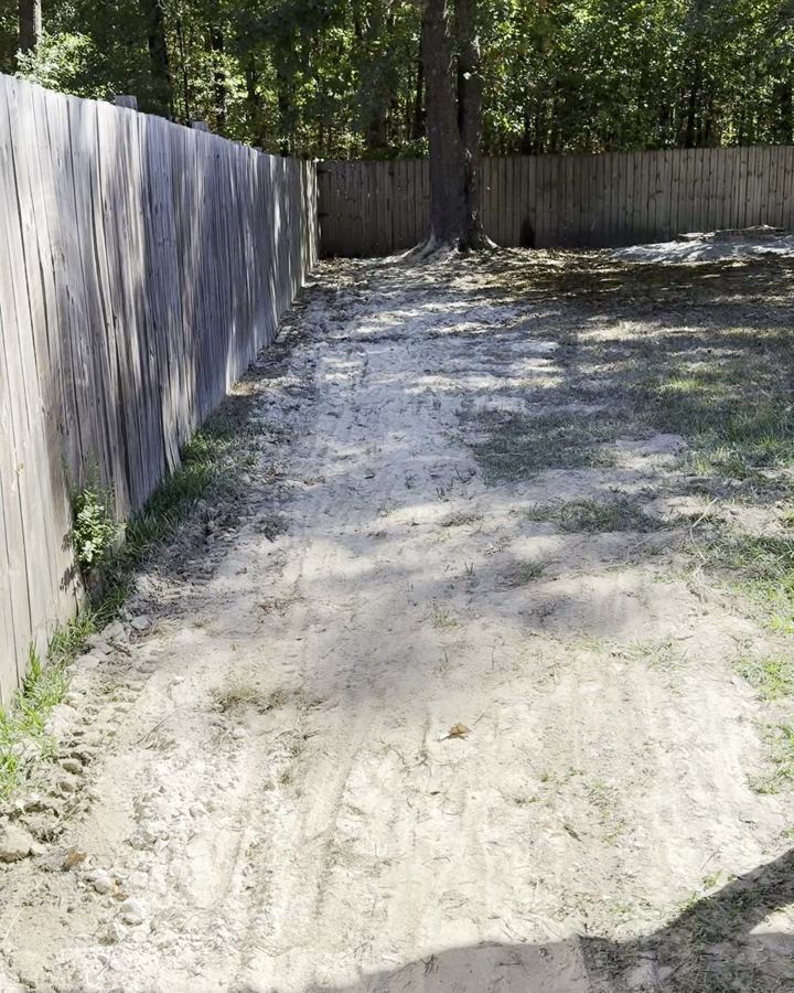 After: Side yard French drain: before and after
