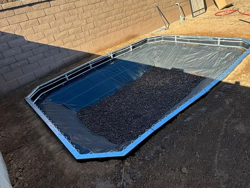 Hole dug with drainage prepped